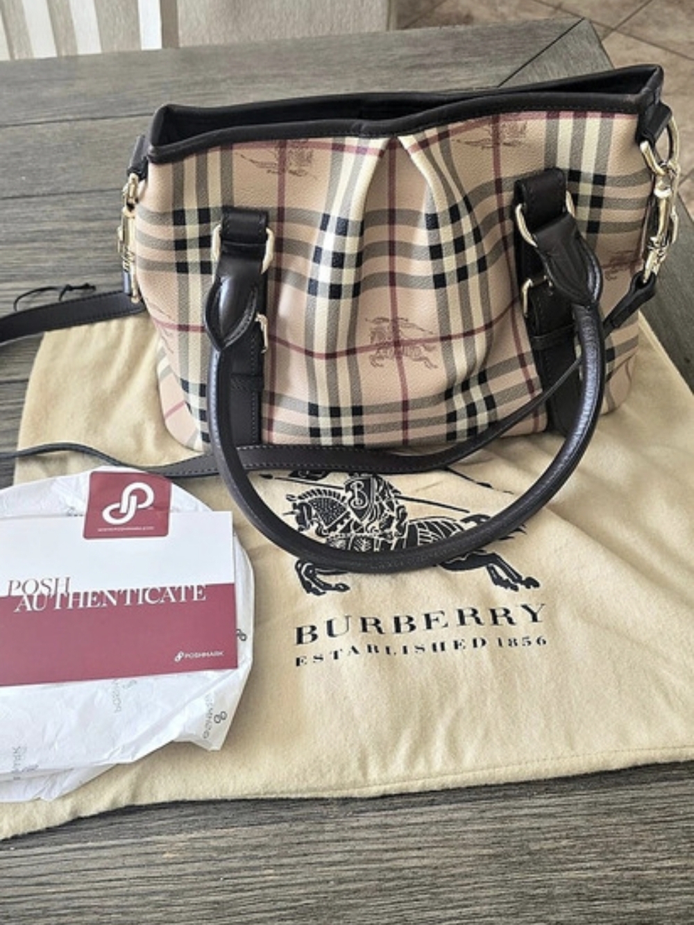 Authentic Burberry Haymarket Check Northfield Small Tote bag
